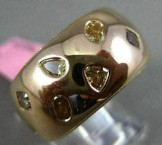 ESTATE WIDE 2.0CT MULTI COLOR DIAMOND 18KT ROSE GOLD 3D WEDDING ANNIVERSARY RING