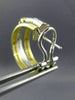 ESTATE WIDE .14CT DIAMOND 18KT WHITE & YELLOW GOLD HOOP CLIP ON EARRINGS #26164