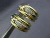 ESTATE WIDE .14CT DIAMOND 18KT WHITE & YELLOW GOLD HOOP CLIP ON EARRINGS #26164