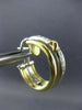 ESTATE WIDE .14CT DIAMOND 18KT WHITE & YELLOW GOLD HOOP CLIP ON EARRINGS #26164