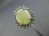 ANTIQUE LARGE 3.66CT OLD MINE DIAMOND & AAA OPAL 14KT WHITE GOLD OVAL HALO RING