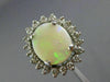 ANTIQUE LARGE 3.66CT OLD MINE DIAMOND & AAA OPAL 14KT WHITE GOLD OVAL HALO RING