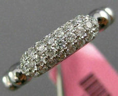 ESTATE .30CT DIAMOND 18KT WHITE GOLD 3D MULTI ROW PAVE WEDDING ANNIVERSARY RING