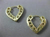 ESTATE CUBIC ZIRCONIA 14KT YELLOW GOLD 3D DOUBLE SIDED HEART EARRINGS #24340