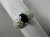 ANTIQUE 1.50CT DIAMOND & AAA OVAL SAPPHIRE 14KT WHITE GOLD HEART ENGAGEMENT RING
