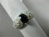 ANTIQUE 1.50CT DIAMOND & AAA OVAL SAPPHIRE 14KT WHITE GOLD HEART ENGAGEMENT RING