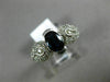 ANTIQUE 1.50CT DIAMOND & AAA OVAL SAPPHIRE 14KT WHITE GOLD HEART ENGAGEMENT RING