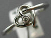 ESTATE .02CT DIAMOND 18KT WHITE GOLD 3D CLASSIC SOLITAIRE LOVE HEART RING #16385