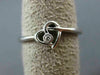 ESTATE .02CT DIAMOND 18KT WHITE GOLD 3D CLASSIC SOLITAIRE LOVE HEART RING #16385
