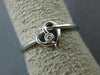 ESTATE .02CT DIAMOND 18KT WHITE GOLD 3D CLASSIC SOLITAIRE LOVE HEART RING #16385