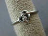 ESTATE .02CT DIAMOND 18KT WHITE GOLD 3D CLASSIC SOLITAIRE LOVE HEART RING #16385