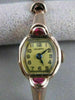 ANTIQUE MOON OLD MINE RUBY 14K PINK ROSE GOLD HELBROS WATCH #20592