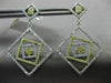 LARGE .74CT WHITE & FANCY YELLOW DIAMOND 14KT WHITE GOLD SQUARE HANGING EARRINGS