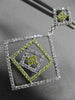 LARGE .74CT WHITE & FANCY YELLOW DIAMOND 14KT WHITE GOLD SQUARE HANGING EARRINGS