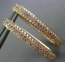 ESTATE WIDE & LONG 2.14CT PINK DIAMOND 18KT ROSE GOLD DOUBLE SIDED HOOP EARRINGS