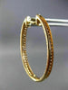 ESTATE WIDE & LONG 2.14CT PINK DIAMOND 18KT ROSE GOLD DOUBLE SIDED HOOP EARRINGS