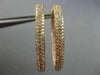 ESTATE WIDE & LONG 2.14CT PINK DIAMOND 18KT ROSE GOLD DOUBLE SIDED HOOP EARRINGS