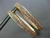 ESTATE WIDE & LONG 2.14CT PINK DIAMOND 18KT ROSE GOLD DOUBLE SIDED HOOP EARRINGS