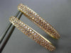 ESTATE WIDE & LONG 2.14CT PINK DIAMOND 18KT ROSE GOLD DOUBLE SIDED HOOP EARRINGS