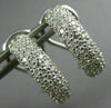 WIDE 1.0CT DIAMOND 14KT WHITE GOLD 3D MULTI ROW SEMI HOOP CLIP ON EARRINGS 26652