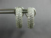 WIDE 1.0CT DIAMOND 14KT WHITE GOLD 3D MULTI ROW SEMI HOOP CLIP ON EARRINGS 26652