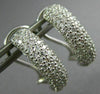 WIDE 1.0CT DIAMOND 14KT WHITE GOLD 3D MULTI ROW SEMI HOOP CLIP ON EARRINGS 26652