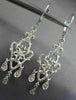 LARGE .33CT DIAMOND 14KT WHITE GOLD OPEN FILIGREE LEVER BACK CHANDELIER EARRINGS