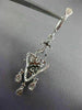 LARGE .33CT DIAMOND 14KT WHITE GOLD OPEN FILIGREE LEVER BACK CHANDELIER EARRINGS