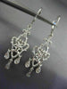 LARGE .33CT DIAMOND 14KT WHITE GOLD OPEN FILIGREE LEVER BACK CHANDELIER EARRINGS