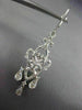 LARGE .33CT DIAMOND 14KT WHITE GOLD OPEN FILIGREE LEVER BACK CHANDELIER EARRINGS