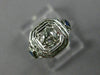 ANTIQUE .53CT DIAMOND & AAA SAPPHIRE 18K WHITE GOLD SQUARE ENGAGEMENT RING 26026