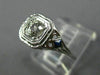 ANTIQUE .53CT DIAMOND & AAA SAPPHIRE 18K WHITE GOLD SQUARE ENGAGEMENT RING 26026