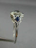 ANTIQUE .53CT DIAMOND & AAA SAPPHIRE 18K WHITE GOLD SQUARE ENGAGEMENT RING 26026