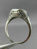 ANTIQUE .53CT DIAMOND & AAA SAPPHIRE 18K WHITE GOLD SQUARE ENGAGEMENT RING 26026