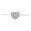 ESTATE .13CT ROUND DIAMOND 18KT WHITE GOLD 3D CLASSIC HEART SHAPE PAVE LOVE RING