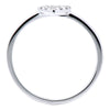ESTATE .13CT ROUND DIAMOND 18KT WHITE GOLD 3D CLASSIC HEART SHAPE PAVE LOVE RING