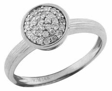 ESTATE .20CT DIAMOND 14K WHITE GOLD 3D CLASSIC CLUSTER ROUND FRIENDSHIP FUN RING