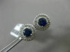 ESTATE LARGE 2.80CT DIAMOND & AAA SAPPHIRE 14KT WHITE GOLD ROUND HALO EARRINGS