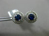 ESTATE LARGE 2.80CT DIAMOND & AAA SAPPHIRE 14KT WHITE GOLD ROUND HALO EARRINGS
