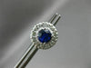 ESTATE LARGE 2.80CT DIAMOND & AAA SAPPHIRE 14KT WHITE GOLD ROUND HALO EARRINGS