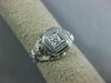 ANTIQUE .14CT DIAMOND 14KT WHITE GOLD SQUARE OPEN FILIGREE ENGAGEMENT RING 26658