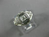 ANTIQUE .14CT DIAMOND 14KT WHITE GOLD SQUARE OPEN FILIGREE ENGAGEMENT RING 26658