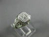ANTIQUE .14CT DIAMOND 14KT WHITE GOLD SQUARE OPEN FILIGREE ENGAGEMENT RING 26658