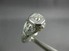 ANTIQUE .14CT DIAMOND 14KT WHITE GOLD SQUARE OPEN FILIGREE ENGAGEMENT RING 26658