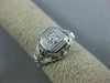 ANTIQUE .14CT DIAMOND 14KT WHITE GOLD SQUARE OPEN FILIGREE ENGAGEMENT RING 26658