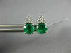 ESTATE .60CT DIAMOND & AAA EMERALD 14KT WHITE GOLD 3D ROUND STUD EARRINGS #26659