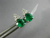 ESTATE .60CT DIAMOND & AAA EMERALD 14KT WHITE GOLD 3D ROUND STUD EARRINGS #26659