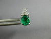 ESTATE .60CT DIAMOND & AAA EMERALD 14KT WHITE GOLD 3D ROUND STUD EARRINGS #26659