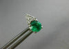 ESTATE .60CT DIAMOND & AAA EMERALD 14KT WHITE GOLD 3D ROUND STUD EARRINGS #26659