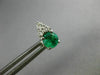 ESTATE .60CT DIAMOND & AAA EMERALD 14KT WHITE GOLD 3D ROUND STUD EARRINGS #26659